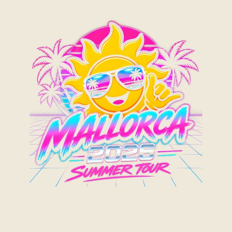 Mallorca Retro Neon Sonnenbild