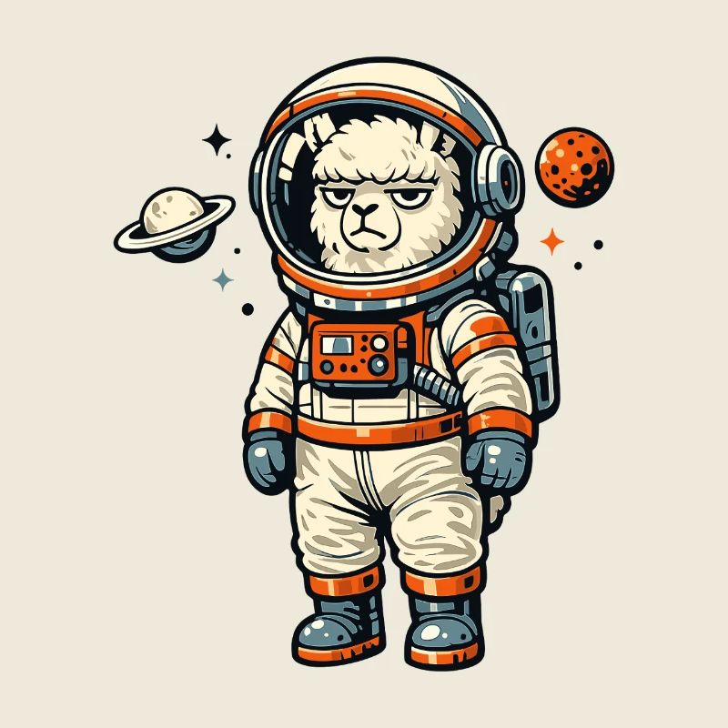 Astronaute alpaga dans l’aventure spatiale