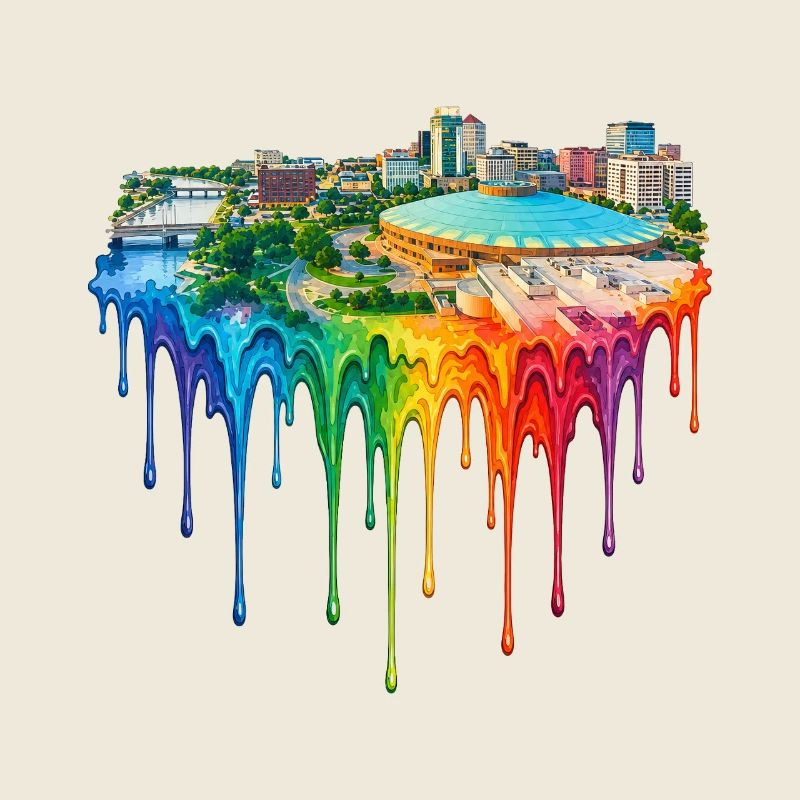 Wichita, Kansas mit tropfender Farbe