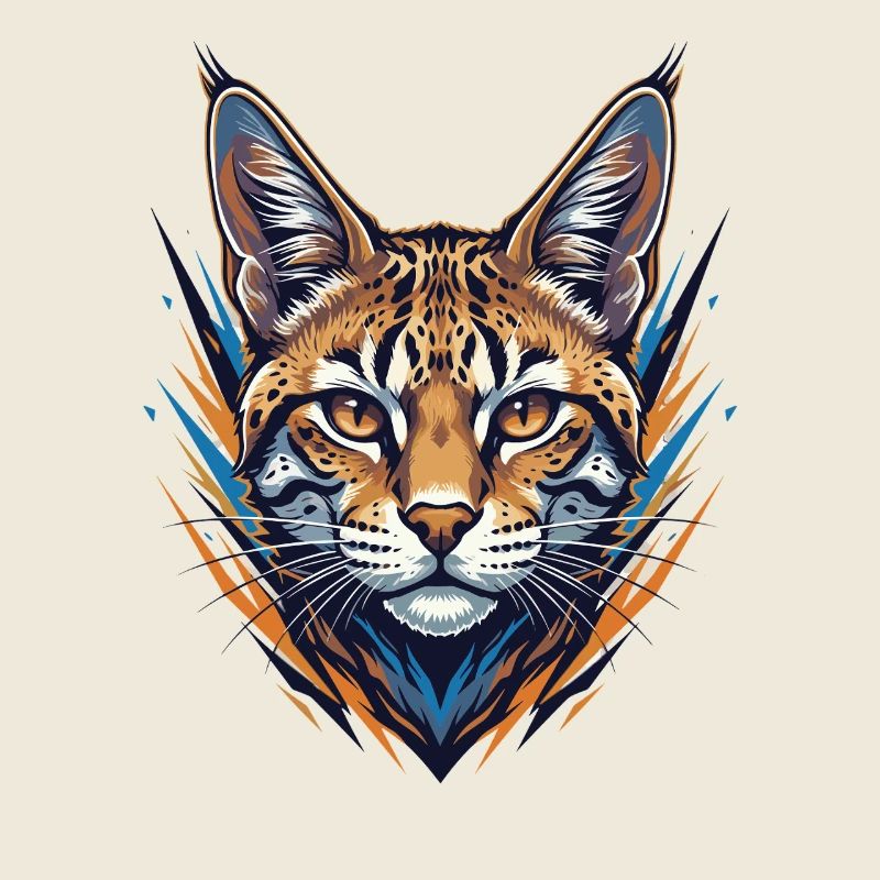 Wildcat in neon style