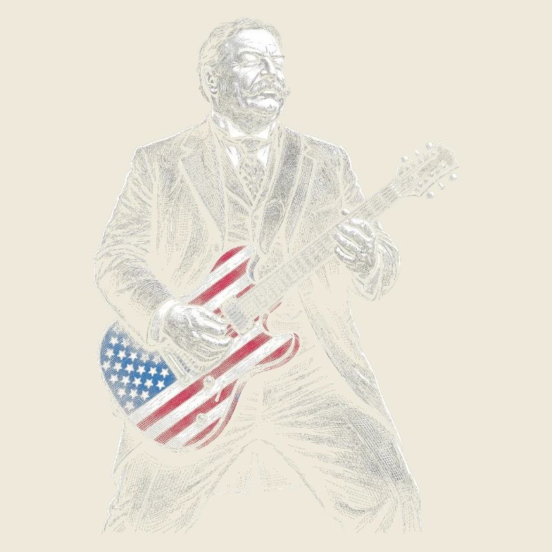 William Howard, guitariste patriotique avec drapeau