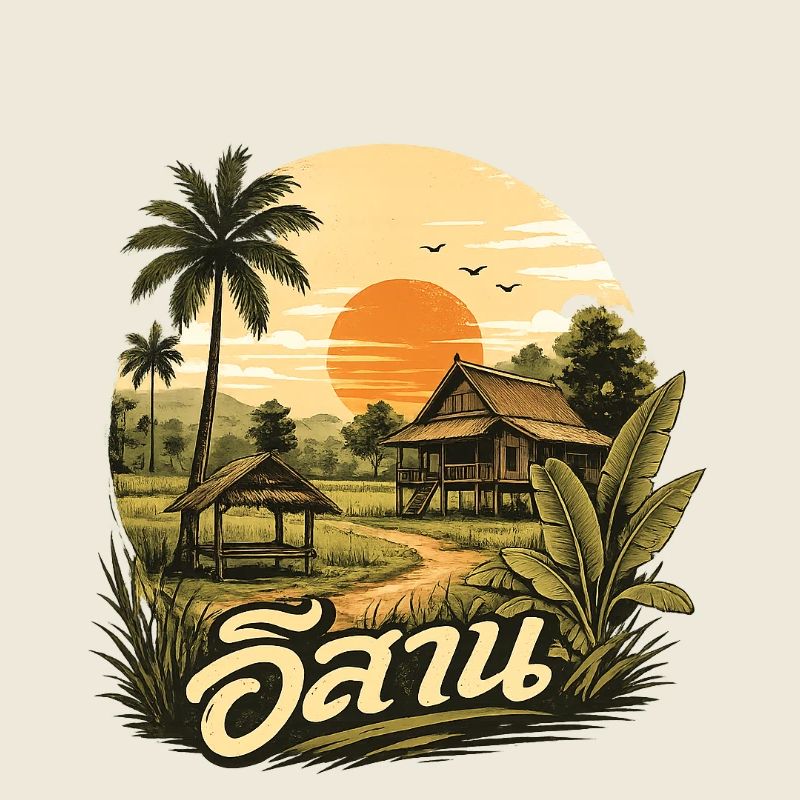 Coucher de soleil à Isaan - Thaïlande