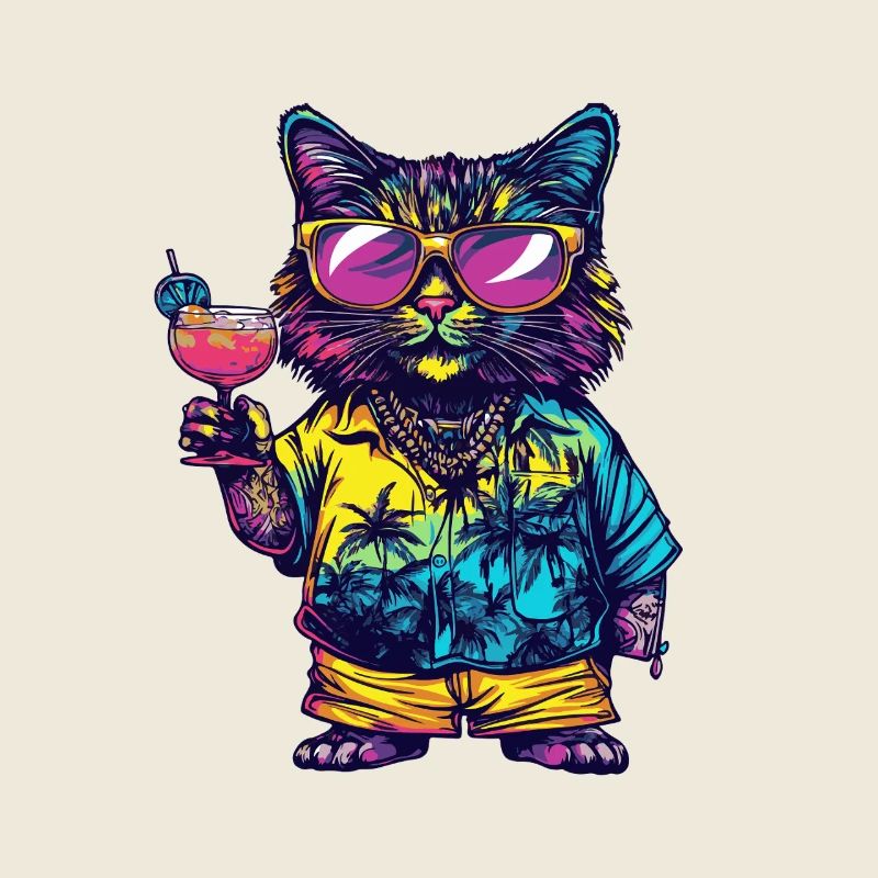 Katze Comic Sommer