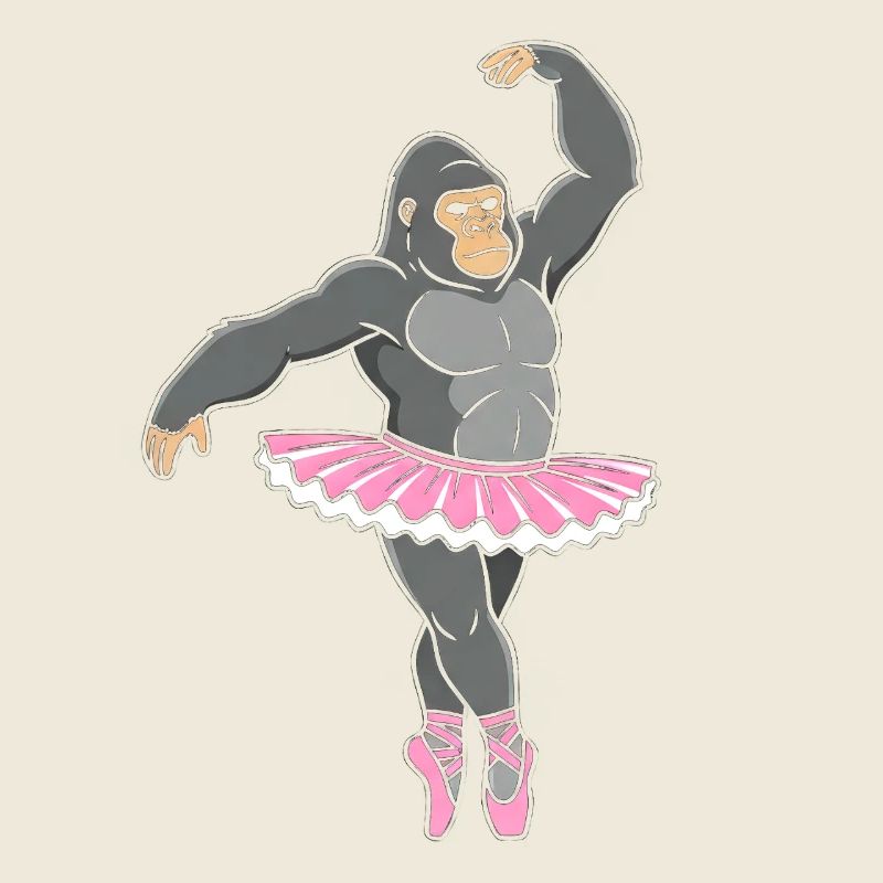 Gorilla in pink tutu dancing