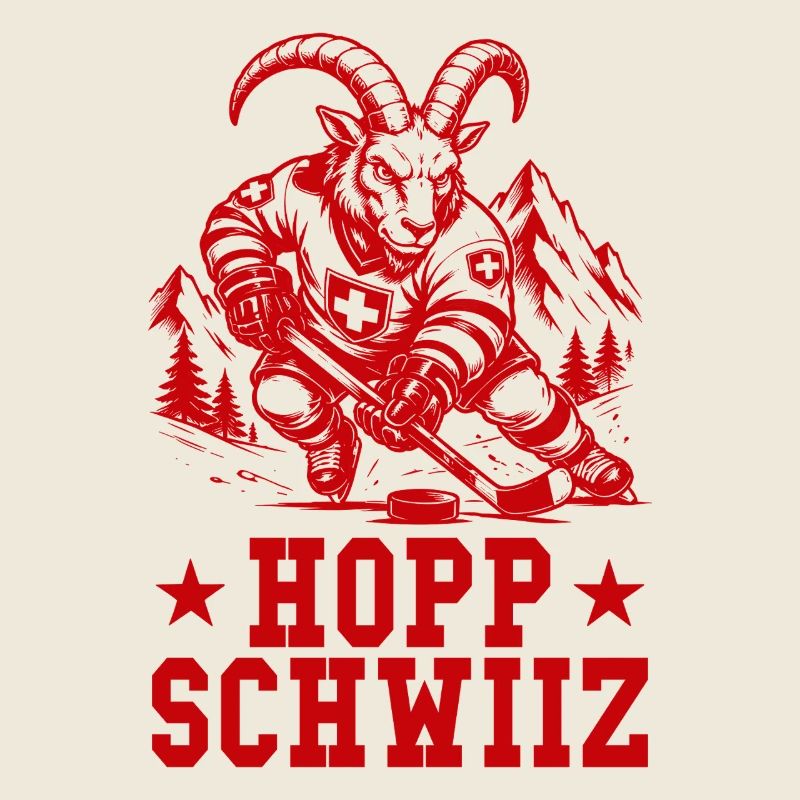 Hopp Schwiiz Eishockey Geißbock Schweizer Fan