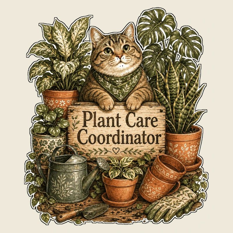 Chat coordinateur des soins des plantes