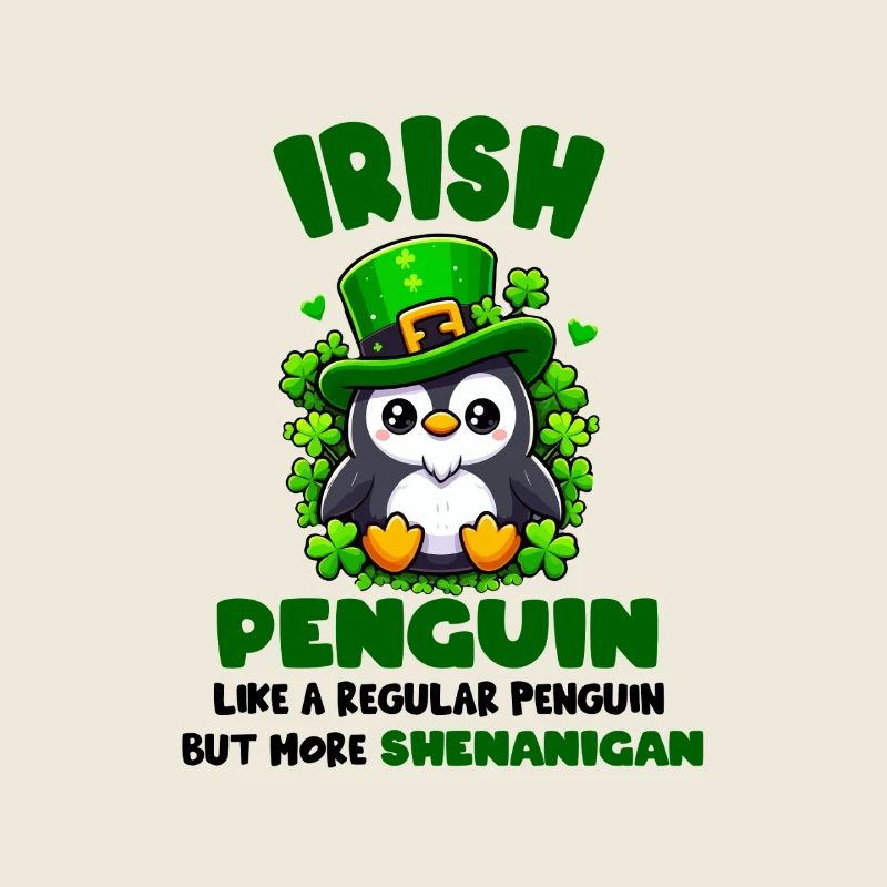 Charme irlandais du trèfle du Pingouin
