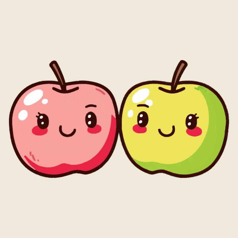 Apfel Paar Liebe Herz Valentinstag