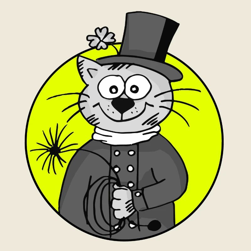 Retro Kaminkehrer-Katze