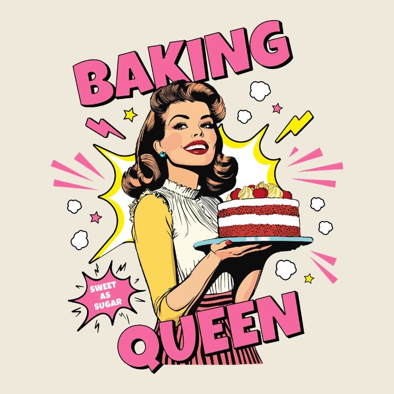 Cuisson Gâteau Cuisson Reine Cuisson Fée Boulanger Pop Art