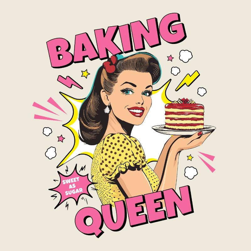 Cuisson Gâteau Cuisson Reine Cuisson Fée Boulanger Pop Art
