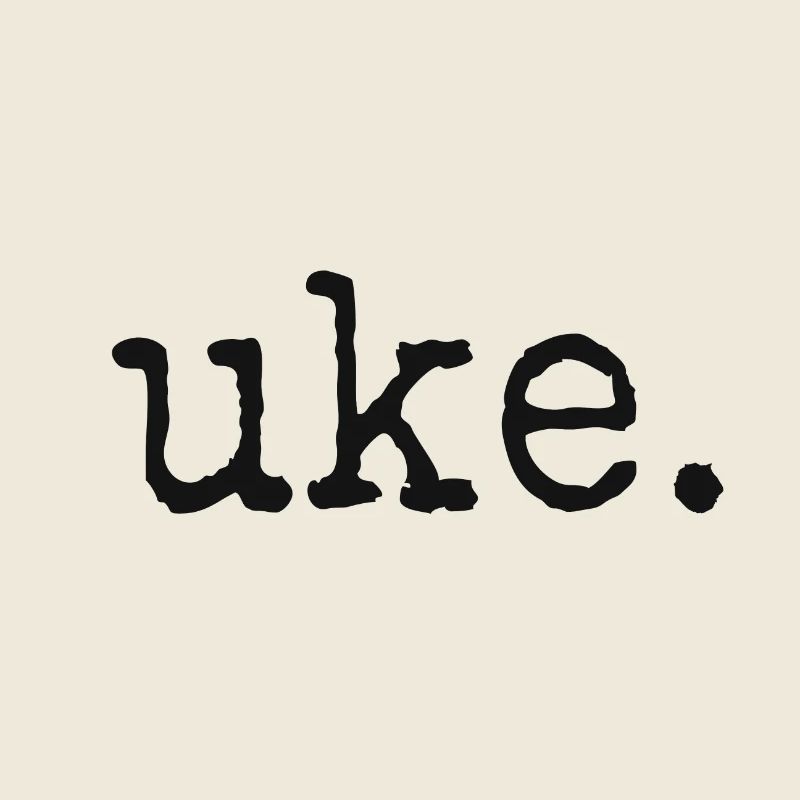 Uke. Retro Typewriter Typography Ukulele