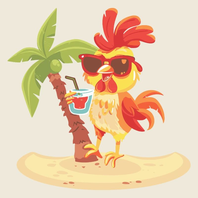 Vacances d’été à la plage Rooster