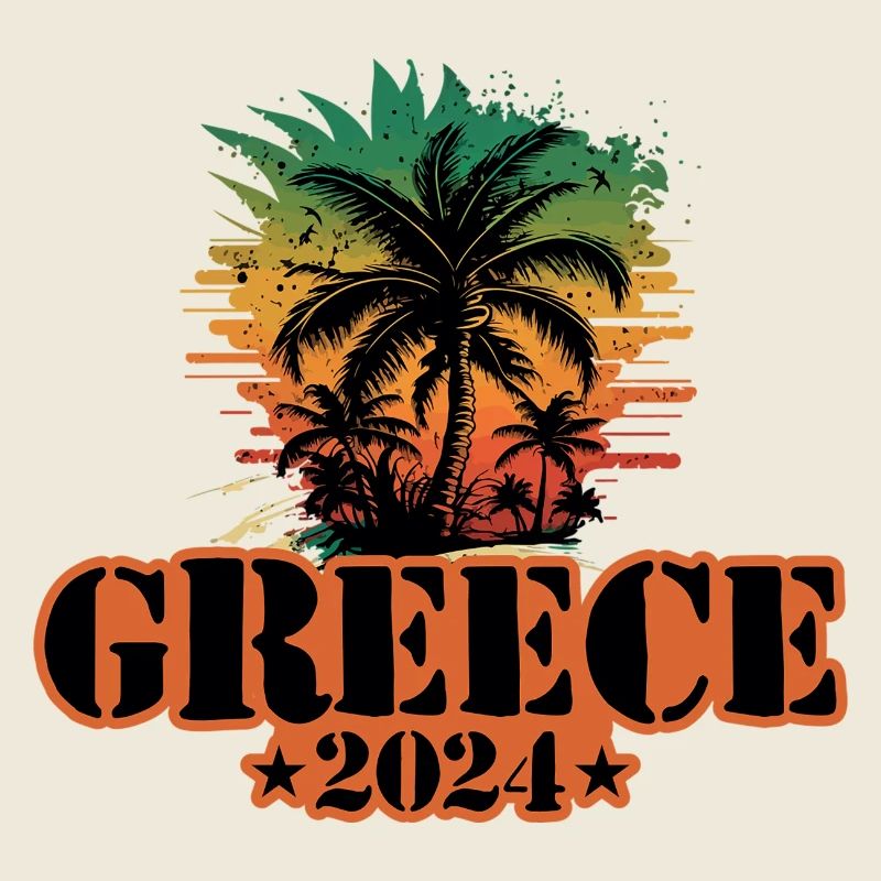 Grèce 2024 Équipe Palmiers Multicolores