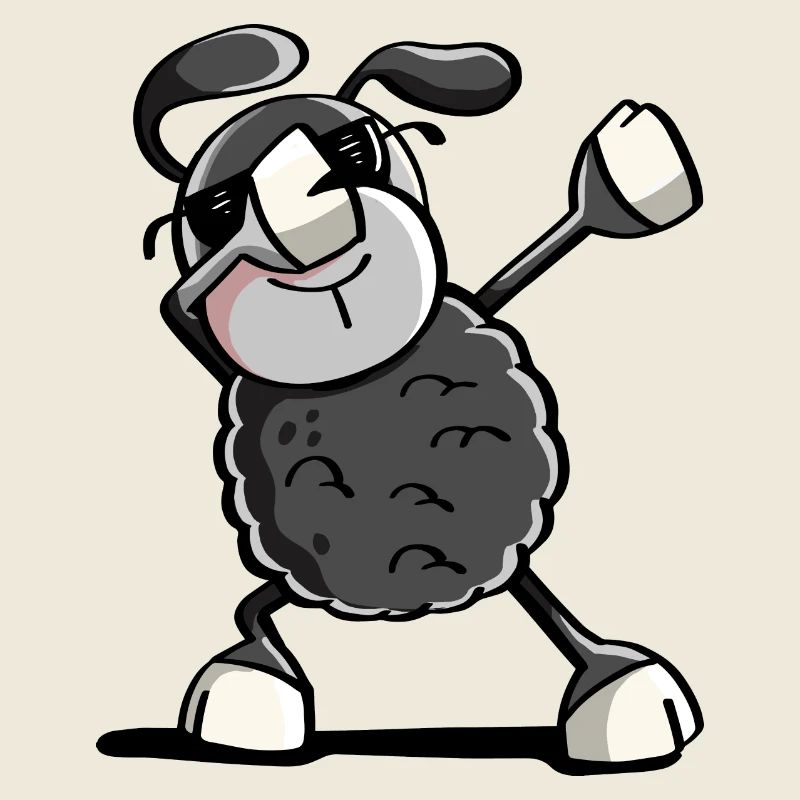 Trendy Schwarzes Dab Dance Schaf - Dabbing Tiere