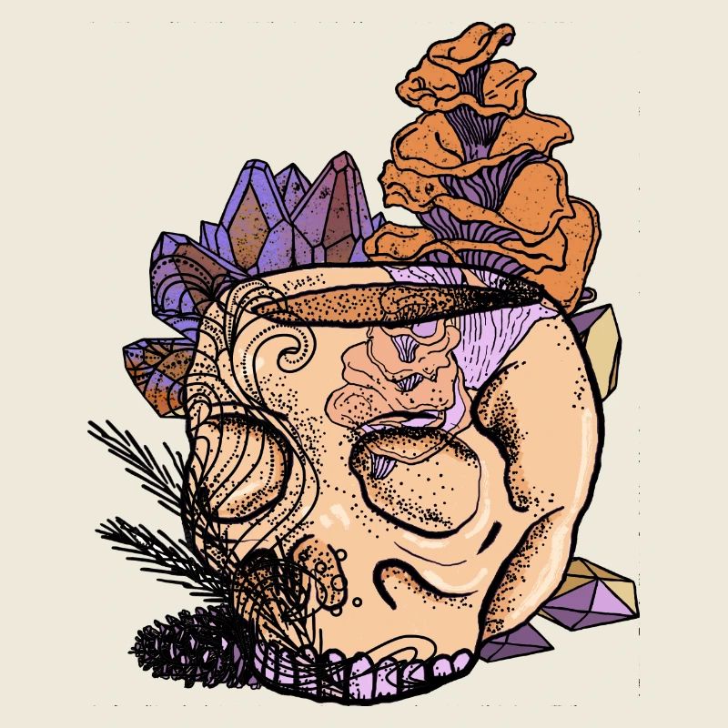 Dark Cottagecore Skull