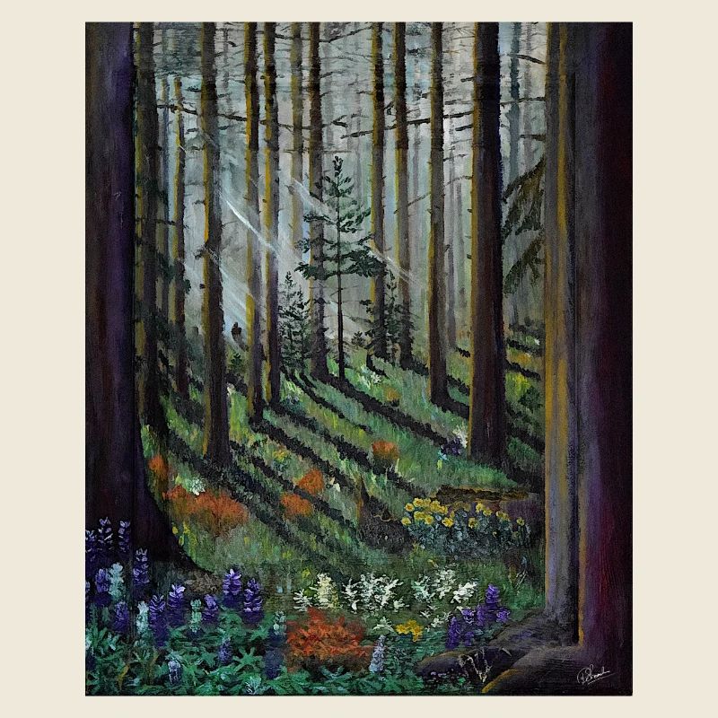 Forêt enchantée Rayons de soleil Illustration