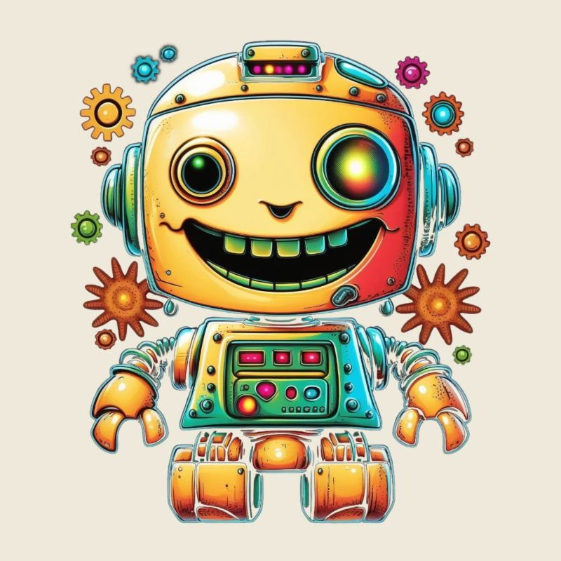 Neon Roboter Pop Getriebe