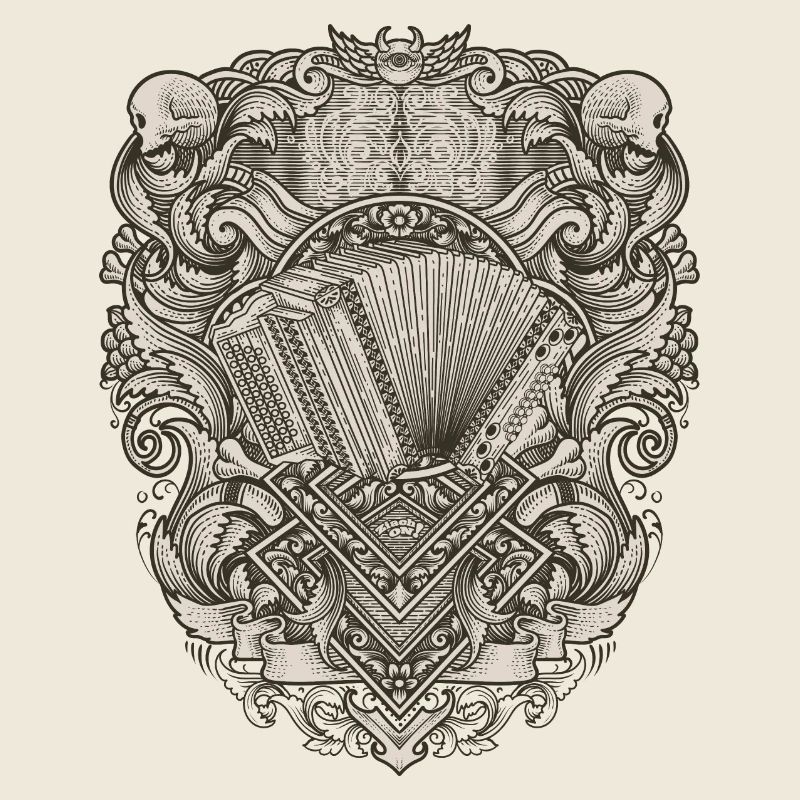 Styrian Harmonica Vintage Illu | ZiachON!