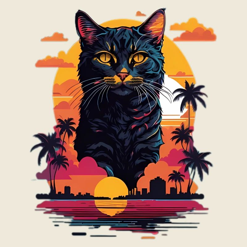 Chat sur la plage