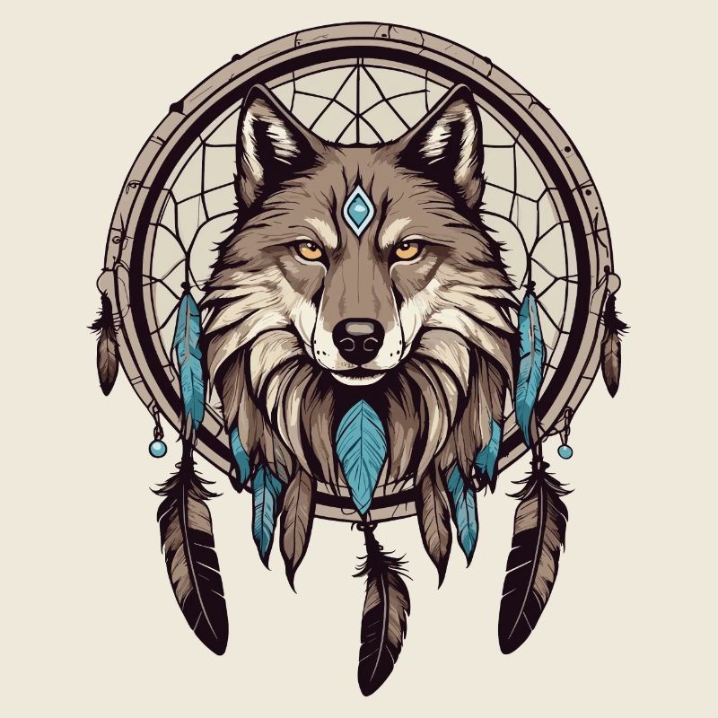 Traumfänger mit Wolf