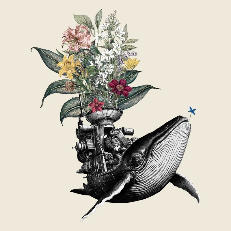 Félicitations – Grenouille, Baleine, Fleurs