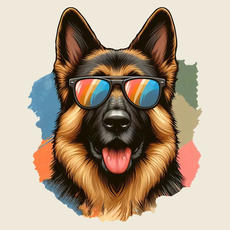 Cute German Shepherd Paint Art