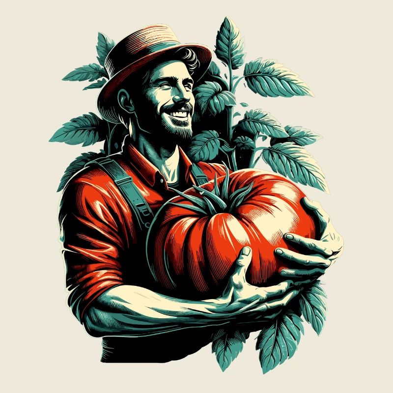 Tomate XXL groß Mann glücklich Geschenk