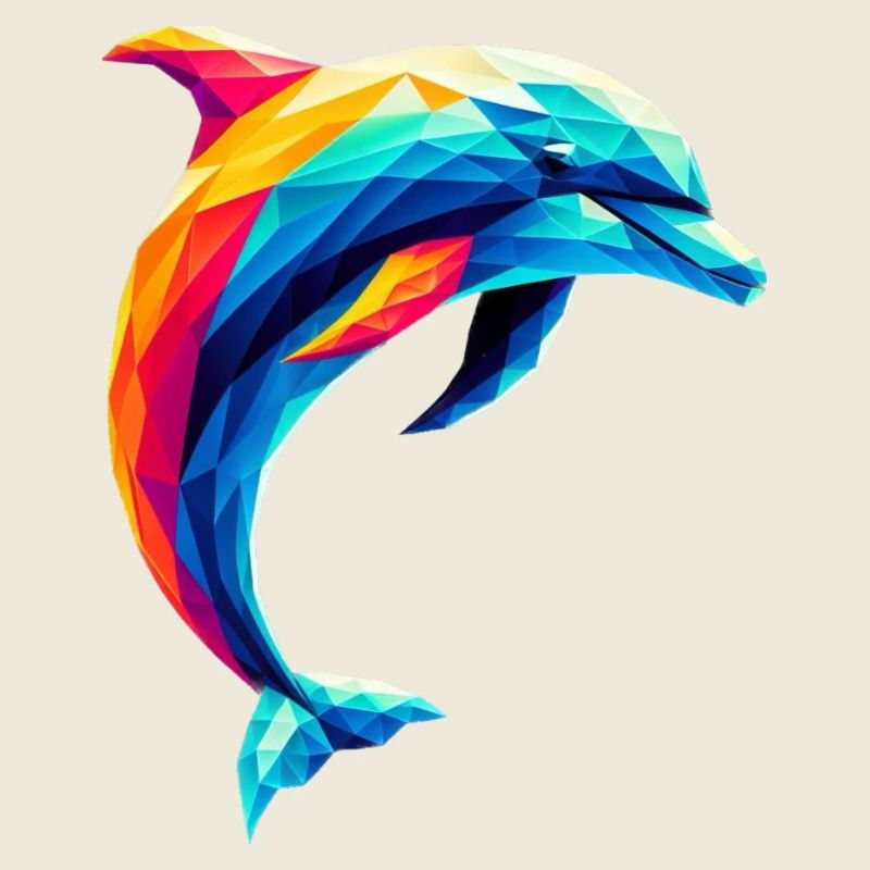 Un dauphin coloré dans un style polygonal