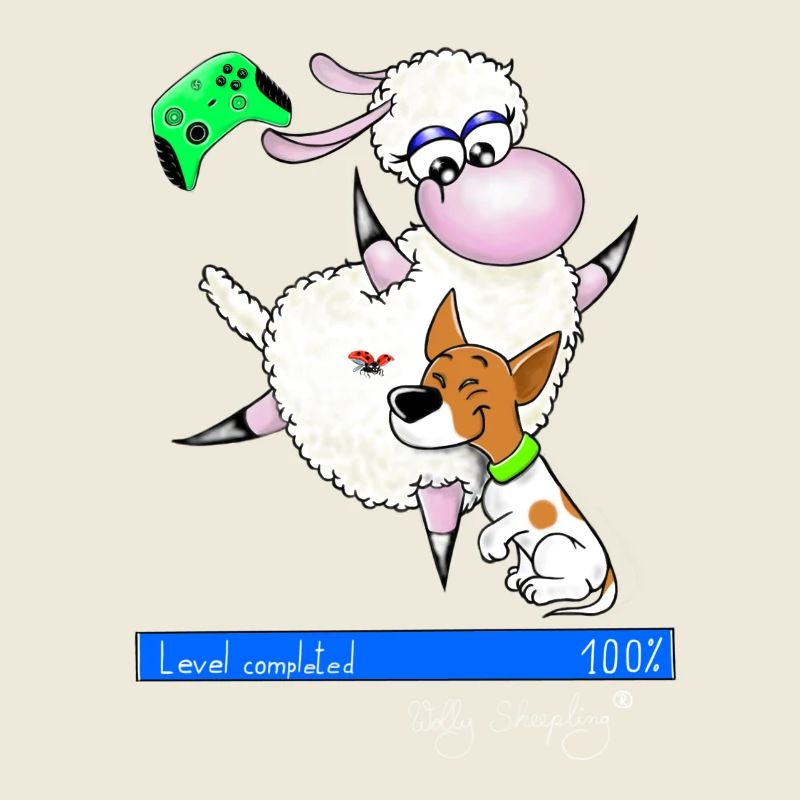 Gaming " Level complete " Wolly Sheepling