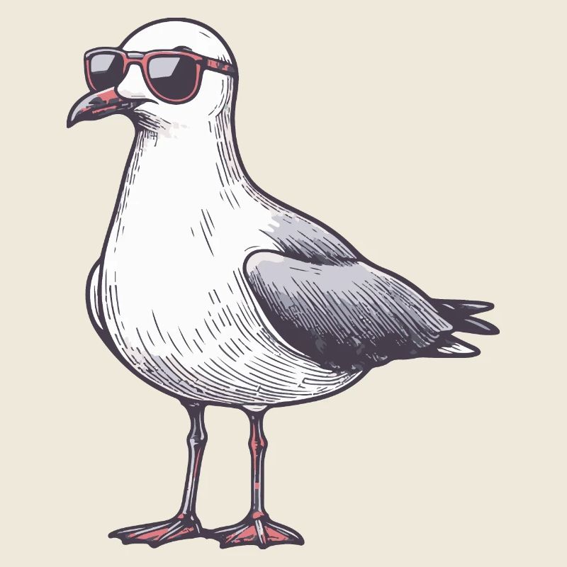 coole möwe mit sonnenbrille