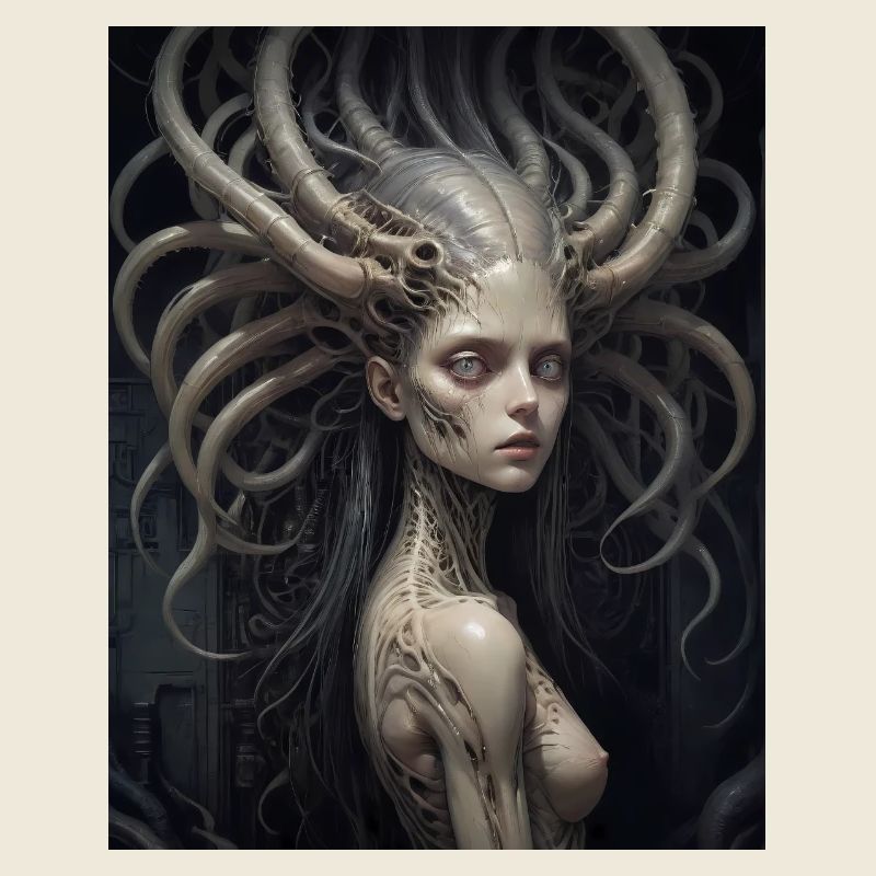 alien parasite took control over a woman monster