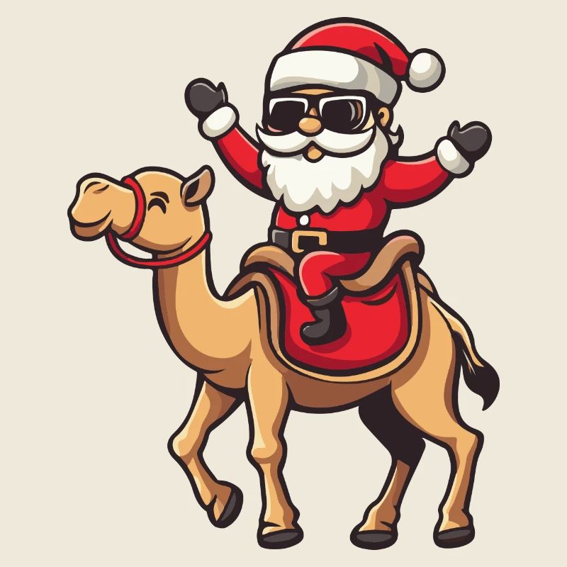 Kamel Weihnachtsmann Cartoon