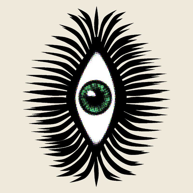 Lucky Amulette Oeil Vert Psychédélique Vertical