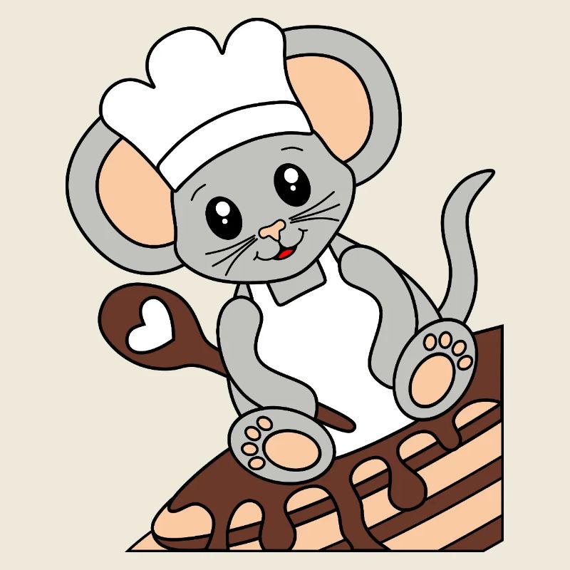 Mäusekoch auf Pfannkuchen