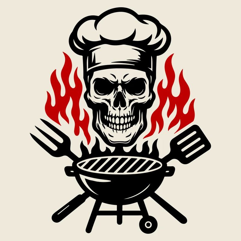 Grill Skull Chef Grillades