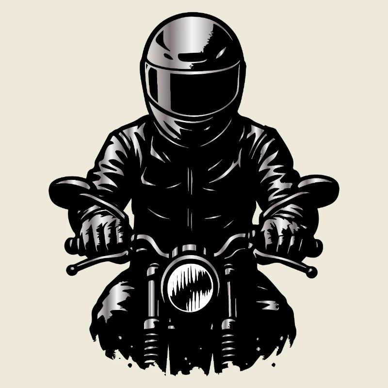 Motorcyclist in helmet – front view illustration