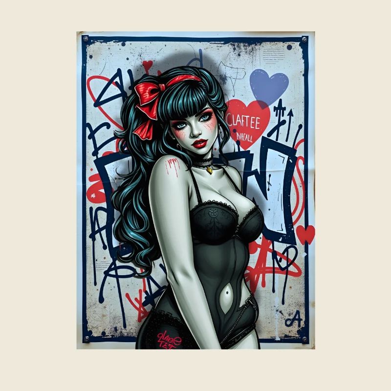 Illustration Gothic avec Graffiti Urbain