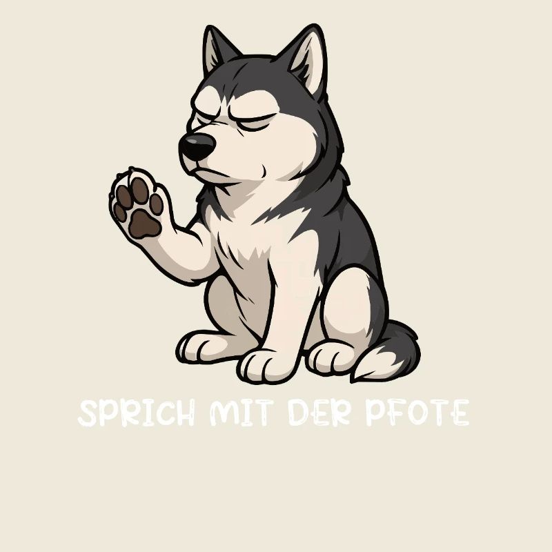 Sprich mit der Pfote Husky Huskybesitzer Huskys