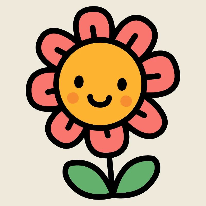 Fleur kawaii avec une grande floraison