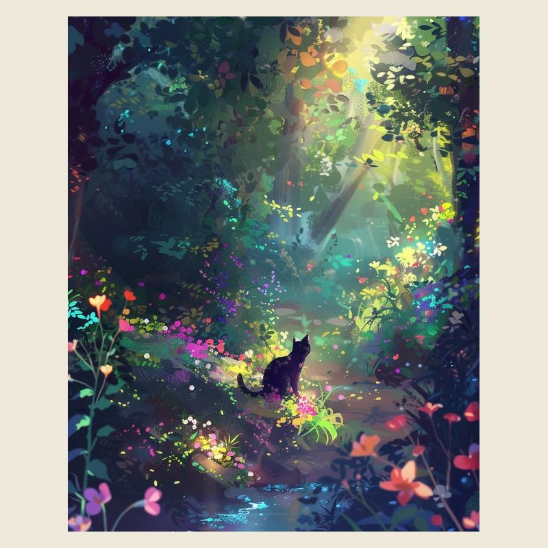Sunlit Forest Cat