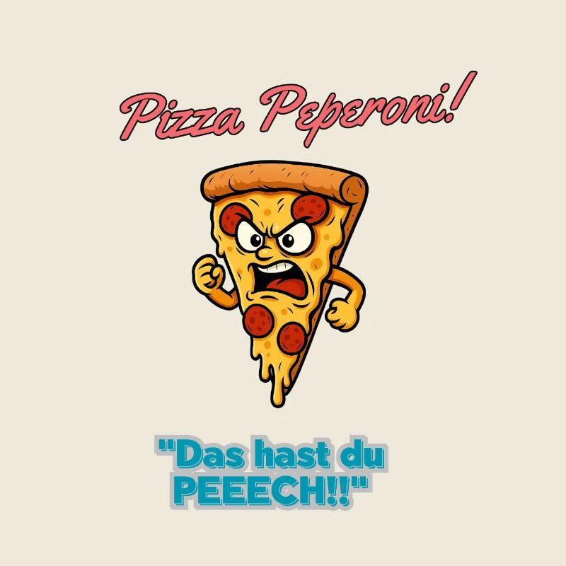 Pizza Peperoni Wütende Slice