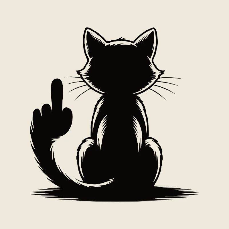Recognize the Signs Cat Middle Finger