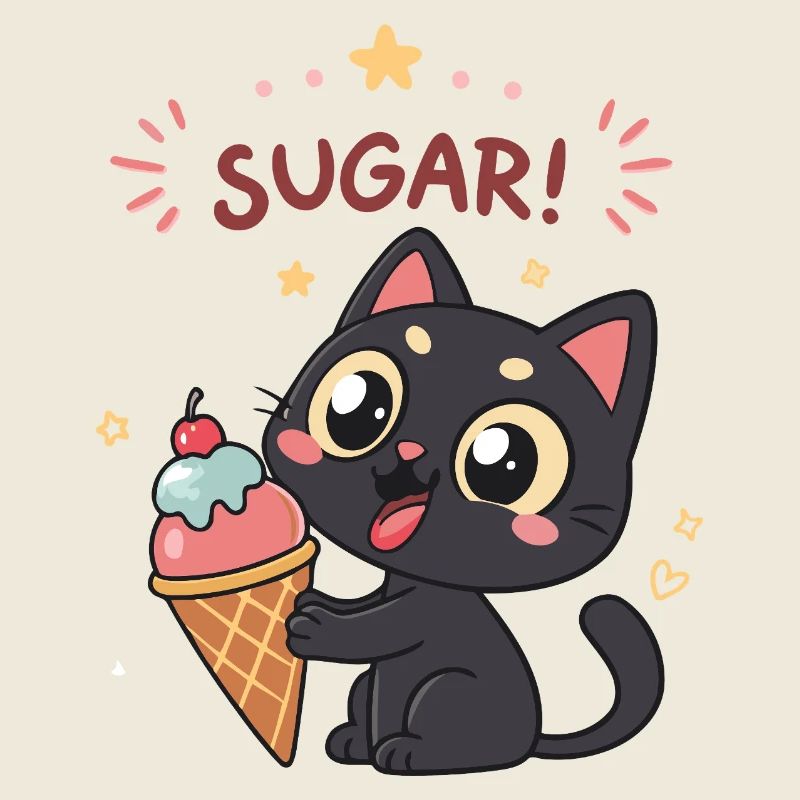 Gourmet-Katze und ZUCKER-Eiscreme