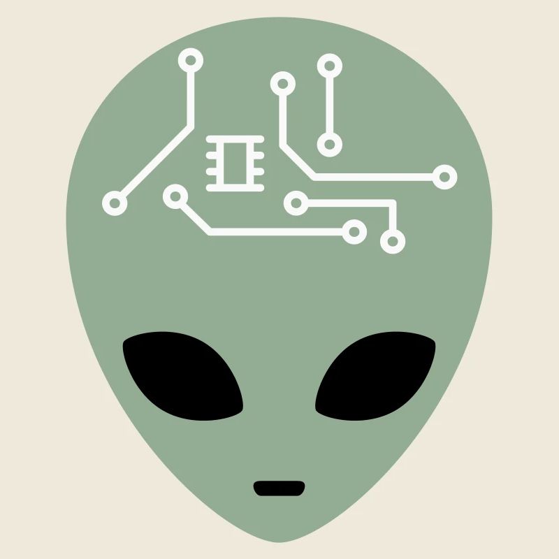 Alien Head avec circuits (trois couleurs)