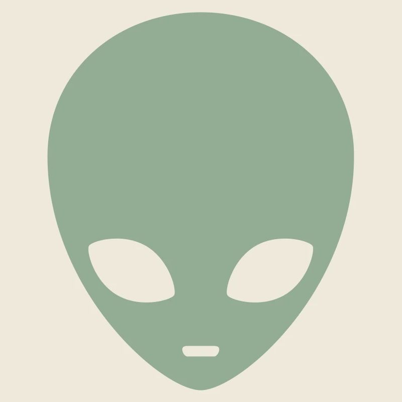 Muted Mint Alien Head