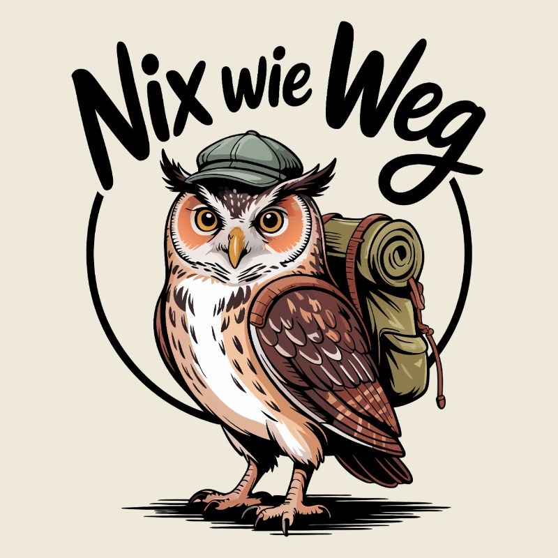 Wandering owl with backpack