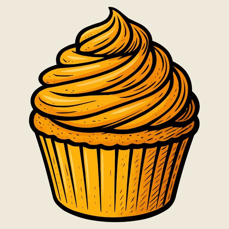 Spirale dorée de cupcakes