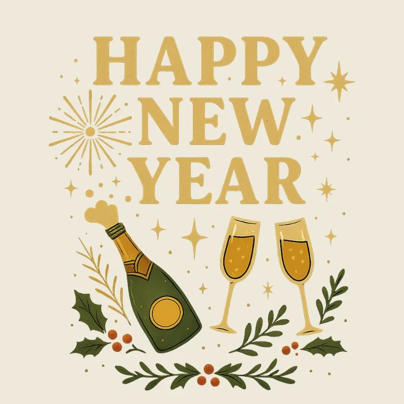 Bonne année Célébration dorée