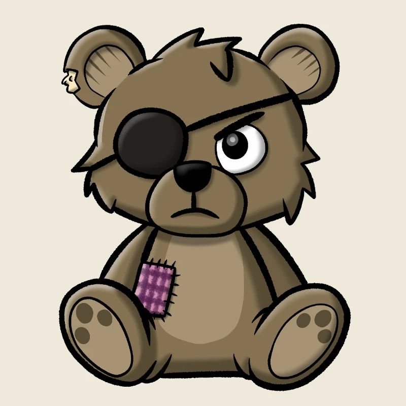 Ours en peluche avec cache-œil